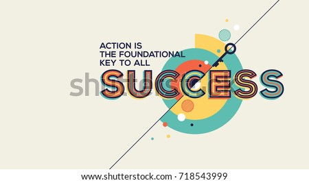 Success quote in modern typography. Success quote in geometric style. Royalty-Free Stock Photo #718543999