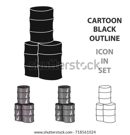 Barricade from barrels icon in cartoon style isolated on white background. Paintball symbol stock vector illustration.
