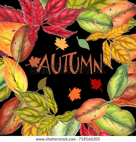 Watercolor autumn background
