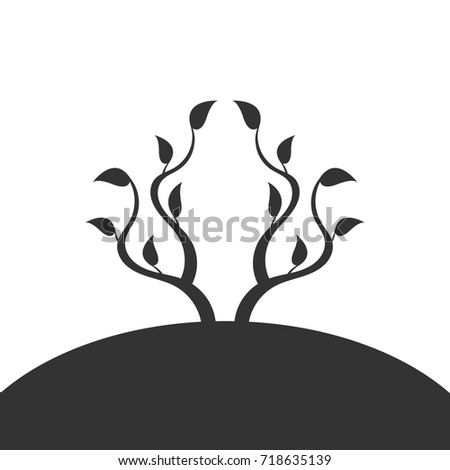 Black tree. Branch. Tree silhouette.