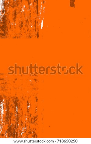 Dark brown grunge background. Black white orange old weathered surface in horror style. Dirty spots, cracks, splashes on old canvas. Abstract texture of a rusty aged surface. Light brown backdrop