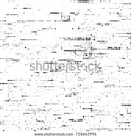 Black and white texture halftone. Abstract background of ink stains. Vector grunge vintage