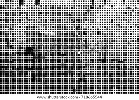 Halftone grunge black white. Abstract vector texture for print and design. The black squares of different sizes on a white background