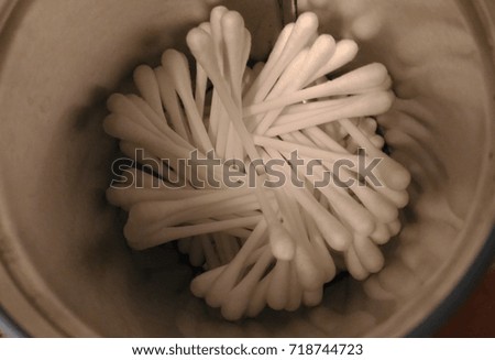 the clean cotton buds for remove the ear wax concept background