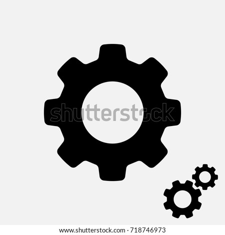 Settings icon with additional gears icon, vector illustration. Royalty-Free Stock Photo #718746973