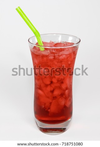 Cherry red sparkling water in tulip glass Royalty-Free Stock Photo #718751080