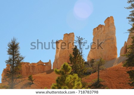 Cream mountains of Bryce National Park in Utah