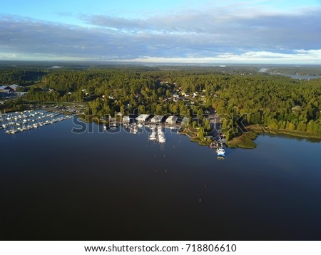 Marina bay with sailboats and yachts. Finland, Turku city