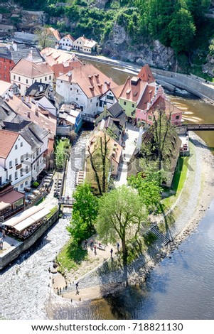 Town of Cesky Krumluv - Unesco. Landmark. Czech Republic.