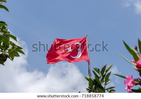 Turkish Flag Flattering in the Sky