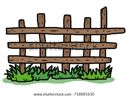 wooden fence / cartoon vector and illustration, hand drawn style, isolated on white background.