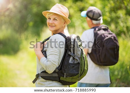 Senior couple hiking
 Royalty-Free Stock Photo #718885990