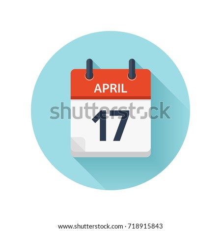 April 17. Vector flat daily calendar icon. Date and time, day, month 2018. Holiday. Season.