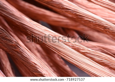 Copper wire secondary raw material Royalty-Free Stock Photo #718927537