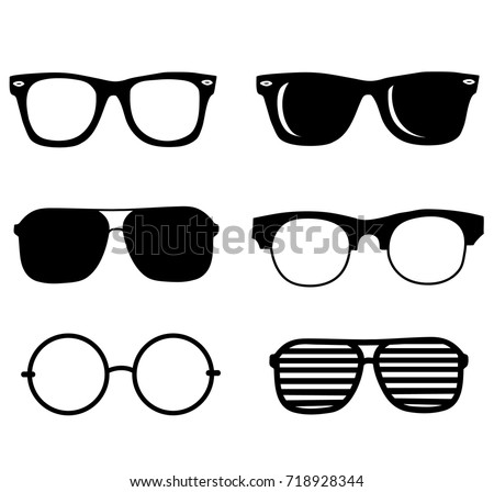 black sunglasses set Royalty-Free Stock Photo #718928344
