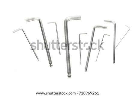 Word from hex keys on white background