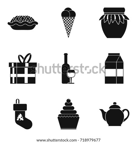 Cool holiday icons set. Simple set of 9 cool holiday vector icons for web isolated on white background