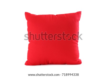 Red pillow isolated on a white Royalty-Free Stock Photo #718994338