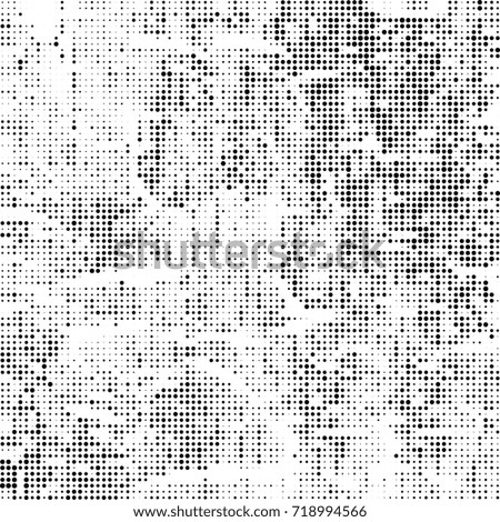 Black and white texture halftone. Abstract background of ink stains. Vector grunge vintage