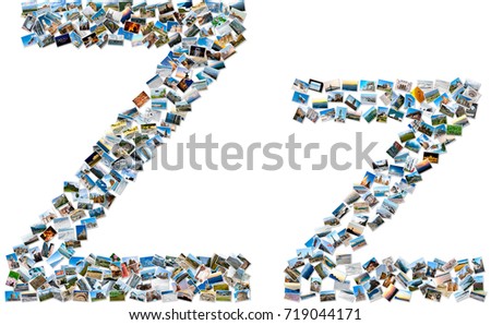 The alphabet series - collage of travel photos forming capital and small english letter Z