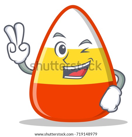 Two finger candy corn character cartoon