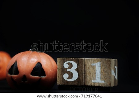 Halloween pumpkin with black background. Halloween concept