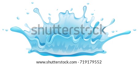 Water splash on white background illustration