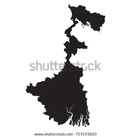 West Bengal black map on white background vector Royalty-Free Stock Photo #719193820
