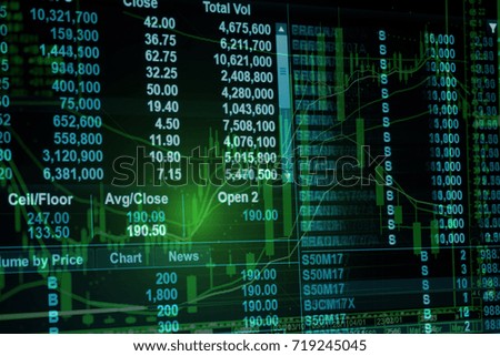 Stock exchange graph chart analysis global financial statistic data 