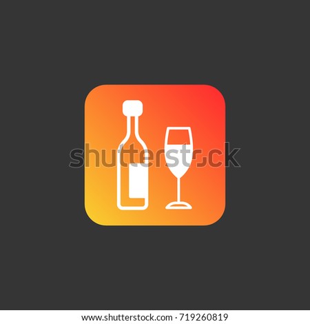 Wine bottle icon illustration isolated vector sign symbol
