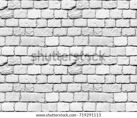 High resolution seamless new texture stained old stucco. Abstract weathered light gray and aged paint white brick wall background in rural room, grungy rusty blocks of stonework technology.