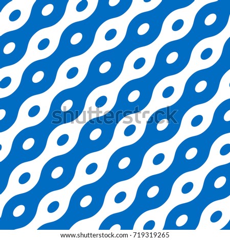Abstract geometric wavy seamless pattern with stripes and dots