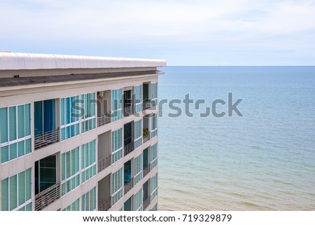 Hotel building near sea beach.