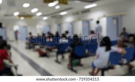 Blurred Background:Patients waiting for see doctor.