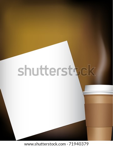 coffee cup with notepad  (also available vector version)