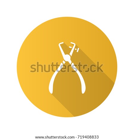 Stripping tool flat design long shadow glyph icon. Vector silhouette illustration