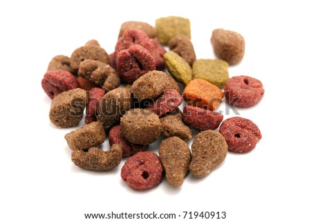dried cat food isolated