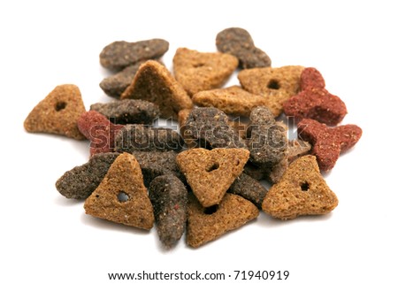 dried cat food isolated