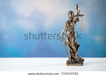 Law and Justice symbol. blue sky background