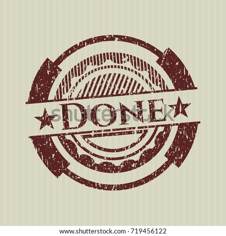 Red Done distress rubber stamp