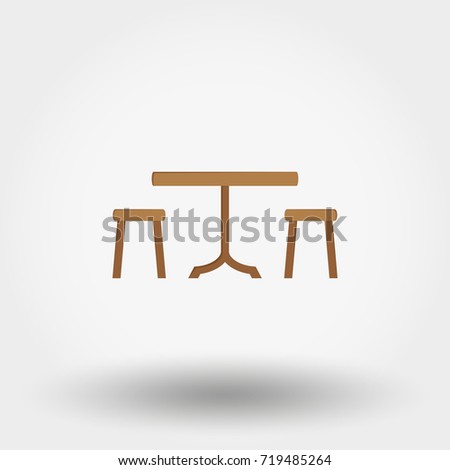 Dining table with chairs. Icon for web and mobile application. Vector illustration on a white background. Flat design style
