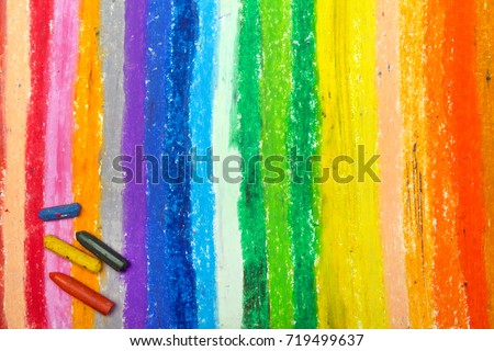 Photo of colorful oil pastels drawing texture for background.