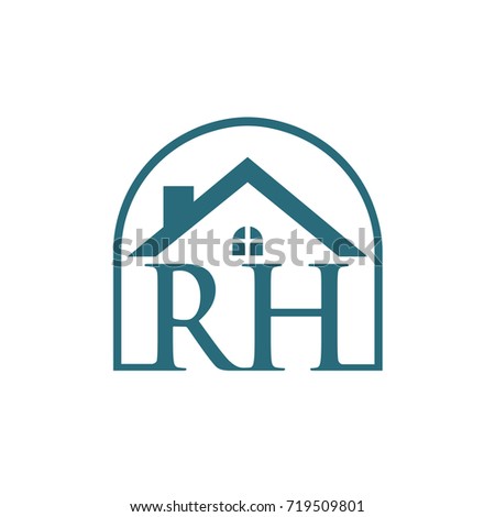 Vector Aqua House Initial R H Logo