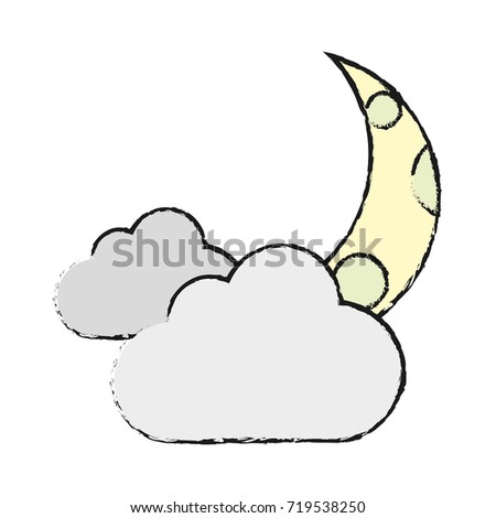 clouds and moon icon