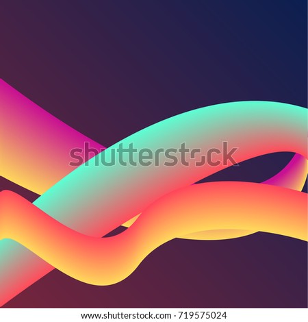 Fluid Colors with Pink Green Yellow Gradient on Pink Background. Abstract Background. Perfect for Cover, Print, Poster and Flyer design. Vector Illustration.