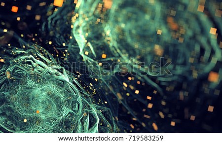 Abstract flowers with square bokeh, colorful pixels for art projects. Beautiful modern background