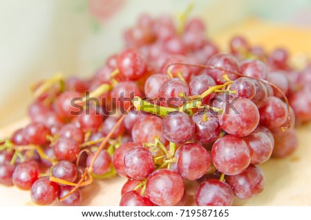red grapes, blured picture, selective focus