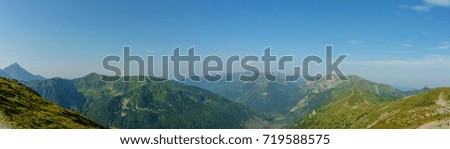 Panoramic photography of Tatra mountains. Poland