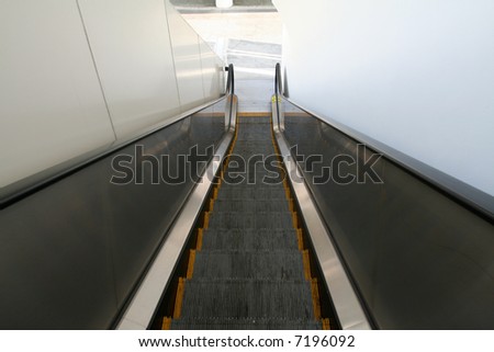 going down an escalator
