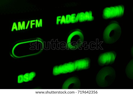 Car cd-radio control buttons closeup